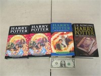 4 Bloomsbury First Edition Harry Potter Books
