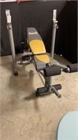 Body champ workout bench and free weights
