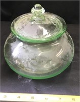 Green Glass Canister