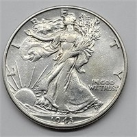 1943 WALKING LIBERTY HALF DOLLAR AU