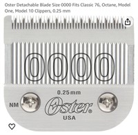 Oster Detachable Blade Size 0000