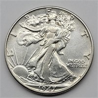 1947 WALKING LIBERTY HALF DOLLAR AU