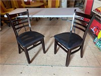 Pair of sturdy wooden bar chairs