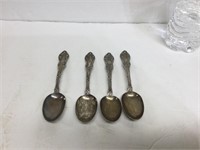 (4) Monogram Sterling Silver Spoons