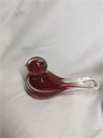 Art Glass Swirl Bird Paperweight 4" long