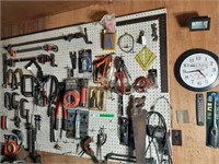 Contents On Wall, Square, Drill Saws, C-Clamps
