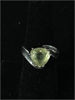 STERLING RING WITH YELLOW CZ