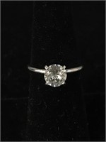 SMALL STERLING RING WITH CENTER CZ