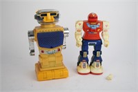 TWO TOY PLASTIC ROBOTS