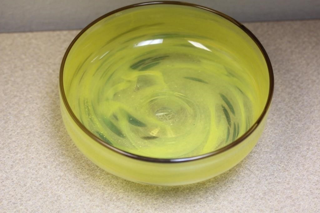 Signed Art Glass Bowl