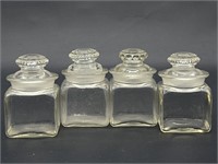 (4) Vintage Apothecary Jars 
w/ Lids