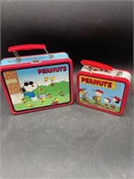 Set of 2 Vintage 1998 Tin Peanuts Lunchboxes