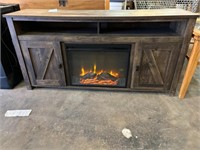 Tv stand with fake fireplace