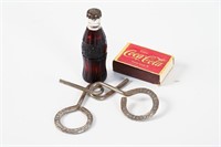 COCA-COLA MINIATURE BOTTLE LIGHTER, MATCHES AND