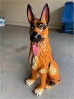 Life Size Ceramic German Shepard Dog Statue