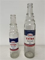 2 x ESSO Extra Motor Oil Bottles Inc. Pint &