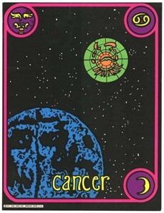Cancer Zodiac Blacklight Poster 1969 Lot of 10