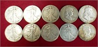 LOT OF (10) SILVER HALF DOLLARS - LOT J