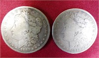 50 - (2) 1882 & 1883 SILVER MORGAN DOLLARS