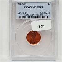 PCGS 2003-P MS68RD Lincoln Penny