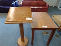 wooden podium and table