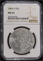 1884-O MORGAN DOLLAR NCG MS63