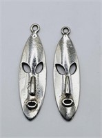 Sterling Silver African Tribal Masks Charms