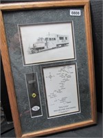 Framed Rio Grande Map & Train Sketch NO SHIP