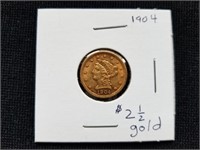 1904 $2 & 1/2 Liberty Gold Quarter Eagle Piece
