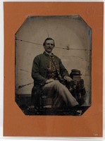COLORED FULL PLATE AMBROTYPE CONFEDERATE SOLDIER