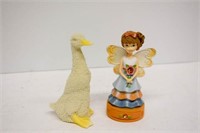 Easter 2000 Porcelain Duck Figurine & Angel