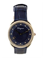 Salvatore Ferragamo Cuir 34mm Blue Dial Watch