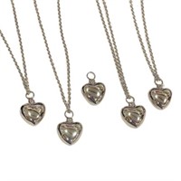 Puffy Heart Cremation Urn Keepsake Necklace Set