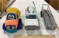 Toy Trailer & Cars - car door missing