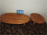 Oak Coffee Table and End Table