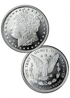 One Ounce: Morgan Dollar .999 Fine Silver Round