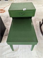Green Painted Wooden End Table