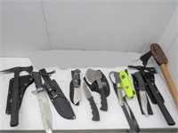 Tactical Fixed Blade Sheath Knives, Axes, & Tomah.