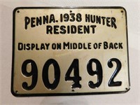 1938 Penna Resident Hunter license