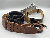 Leather belts except the silver toned one