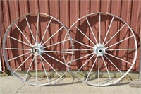 2 ANTIQUE STEEL WHEELS