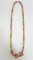 15" Long Flower Large Bead Necklace