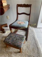 Antique Rocking Chair with Foot stool