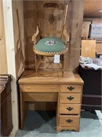 Sewing machine desk w/ upholstered hardwood chair