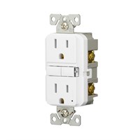 Eaton 15A 125V GFCI Decorator Outlet, White