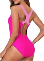 P3759  Eytino Athletic One Piece Swimsuit, Pink, S