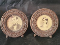 Antique Photos in Hand Made Round Frames