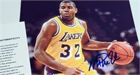 LAKERS MAGIC JOHNSON AUTOGRAPHED 8X10 PHOTO