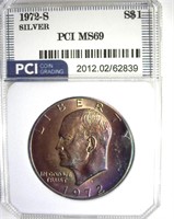 1972-S Silver Ike MS69 LISTS $3400