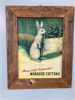 Wabasso Cotton advertising. 15” x 19”. Framed